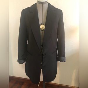 Black longline boyfriend blazer